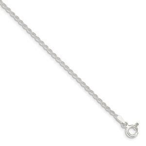 1.75mm Sterling Silver Classic Solid Rope Chain Necklace, 22 Inch